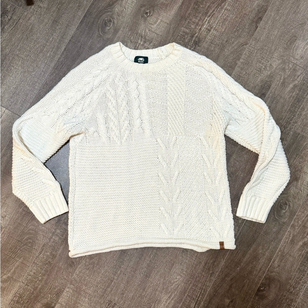 Roots Cable knit sweater - cream - small